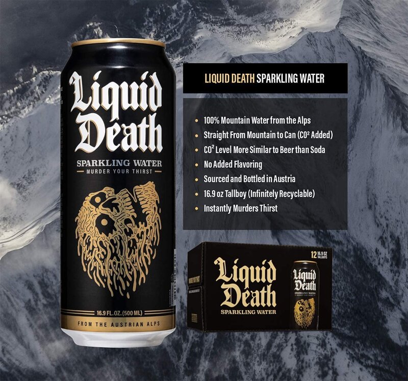 Liquid Death Sparkling Mountain Water 12pk 16.9oz Can Drinks fast delivery by App or Online