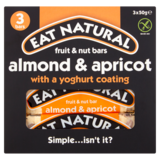 Eat Natural Almond & Apricot with a Yoghurt Coating Fruit & Nut Bars, 3 x 135g