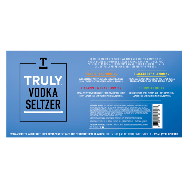 Truly Vodka Seltzer Variety 8pk 12oz Can 5 ABV Alcohol fast delivery