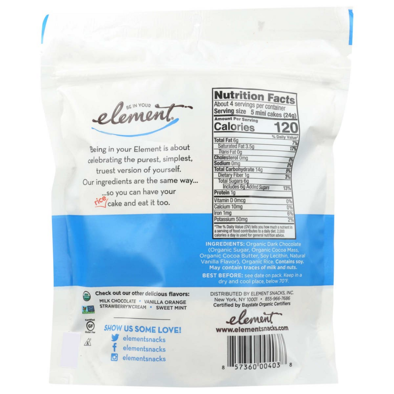 Element Dark Chocolate Mini Rice Cakes 3oz Snacks fast delivery by